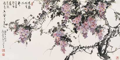 康宁 花鸟 镜心